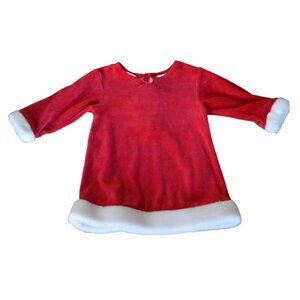 KRU Supplies Holiday Santa Red White Dress Baby Girl Size 12 Months